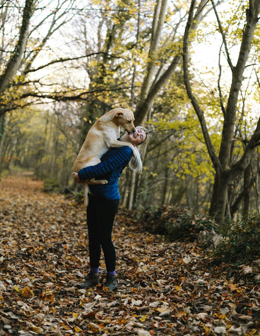 Photo by Humphrey Muleba: https://www.pexels.com/photo/woman-carrying-dog-while-standing-in-the-middle-of-the-forest-1612861/